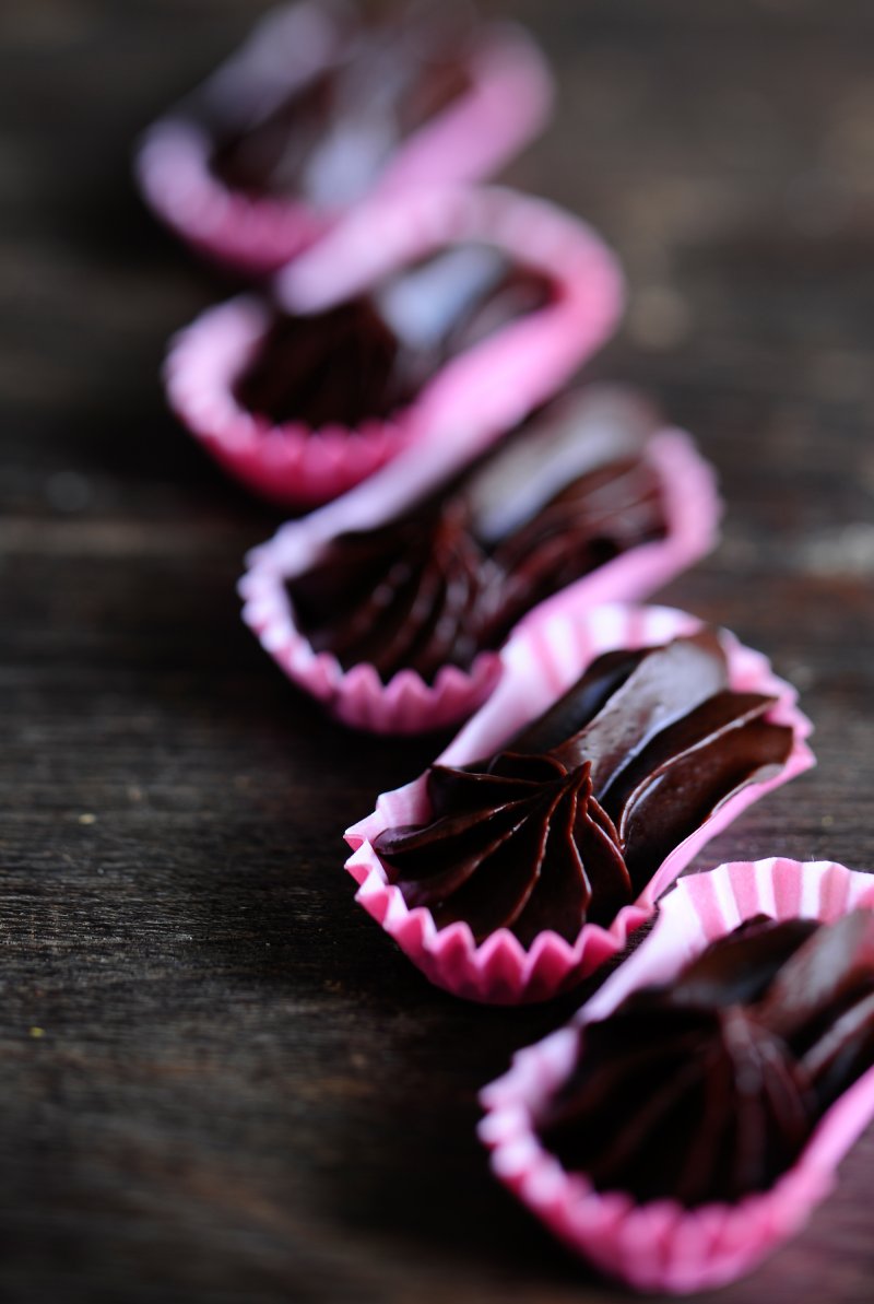 Schwarztee Schokopralinen