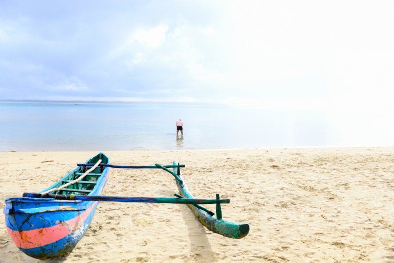 Einbaum Boot Piroge Auslegerkanu der Südseeinsulaner Madagaskar