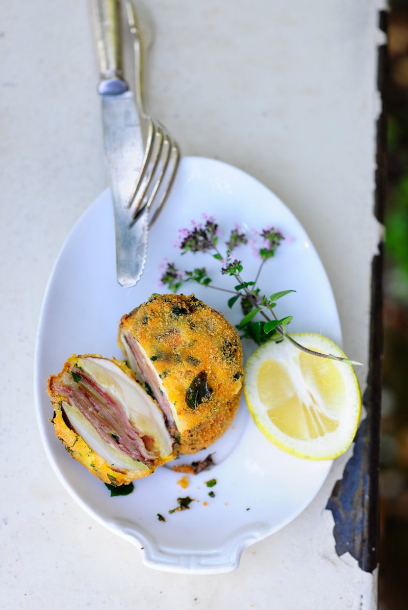 Birkenpilz-Kappen gefüllt mit Bergkäse & Schinken Dost